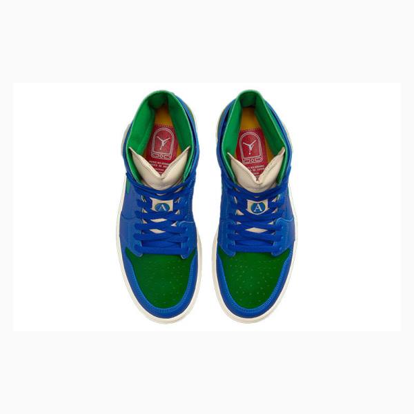 Nike High Zoom CMFT Aleali May Basketskor Air Jordan 1 Dam Blå Gröna | JD-078OY