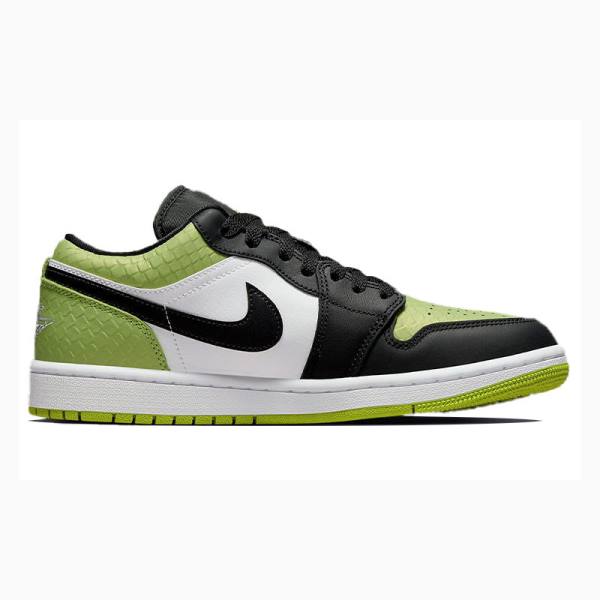 Nike Low Snakeskin Vivid Sneakers Air Jordan 1 Dam Svarta Gröna | JD-804ND
