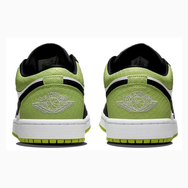 Nike Low Snakeskin Vivid Sneakers Air Jordan 1 Dam Svarta Gröna | JD-804ND