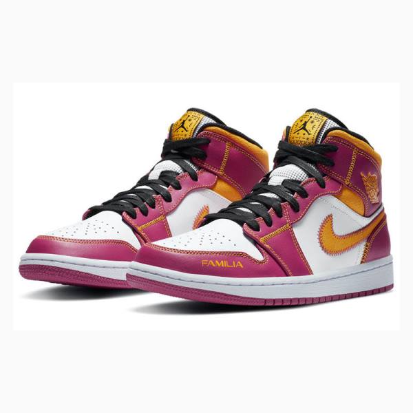 Nike Mid DOD Dia de los Muertos Basketskor Air Jordan 1 Herr Lila Guld | JD-761HP