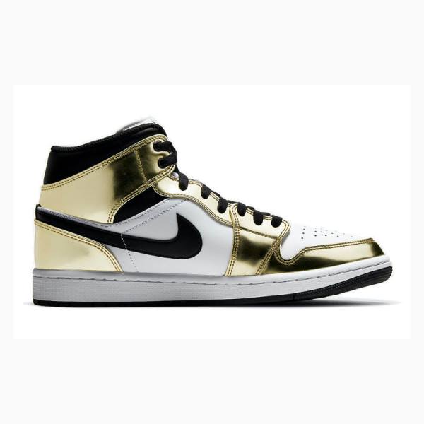 Nike Mid SE 'Metallic Gold' Basketskor Air Jordan 1 Herr Guld Svarta | JD-314VQ