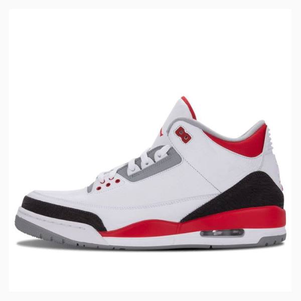 Nike Retro Fire Red Basketskor Air Jordan 3 Herr Vita Svarta Röda | JD-265IZ