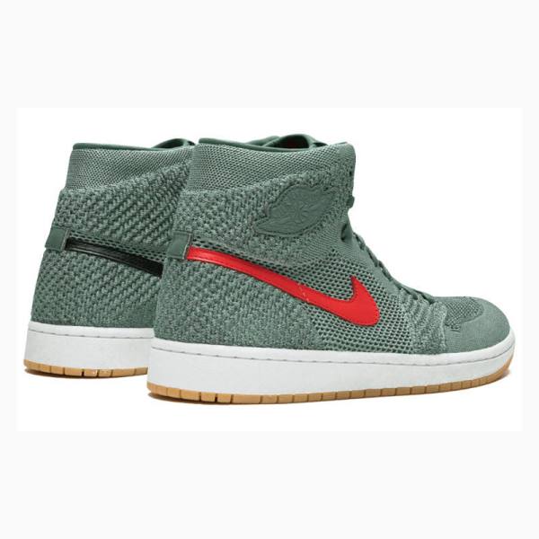 Nike Retro Flyknit Clay Basketskor Air Jordan 1 Herr Gröna | JD-504CW